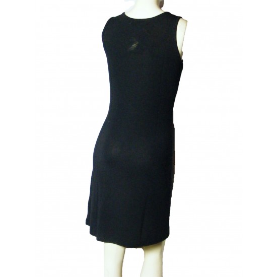 Black Knit Dress with Cutouts and Studs