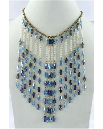 Blue Crystal Bib Necklace